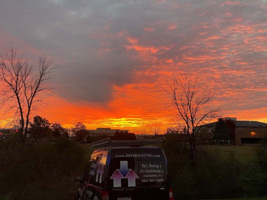 Pats Heating Van Sunset